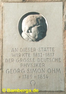 Gedenktafel f�r Georg Simon Ohm